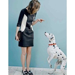 Boden Womens Ottoman Dress Black White Size 4 Colorblock Pockets Knit Ribbed